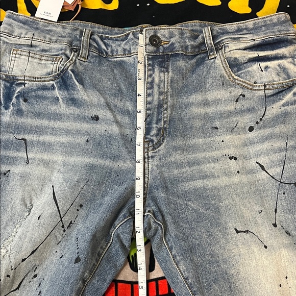 Crysp denim jeans black splatter size 36 - Picture 9 of 11